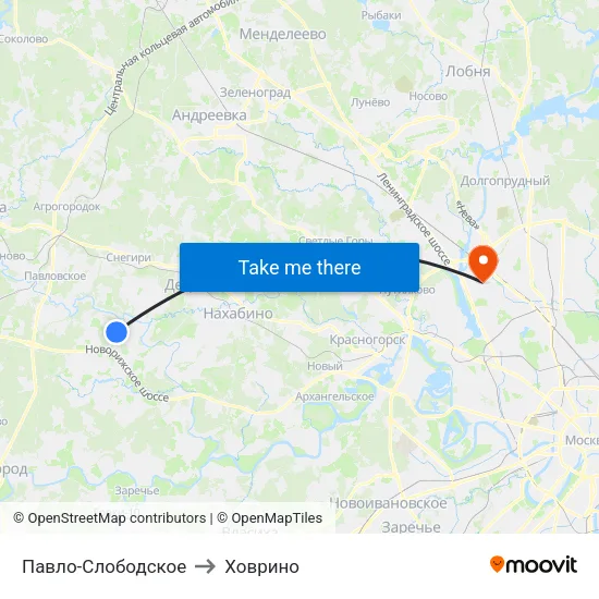 Павло-Слободское to Ховрино map