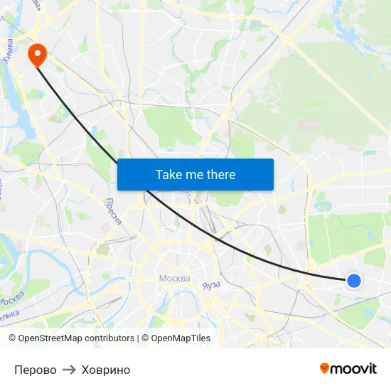 Перово to Ховрино map