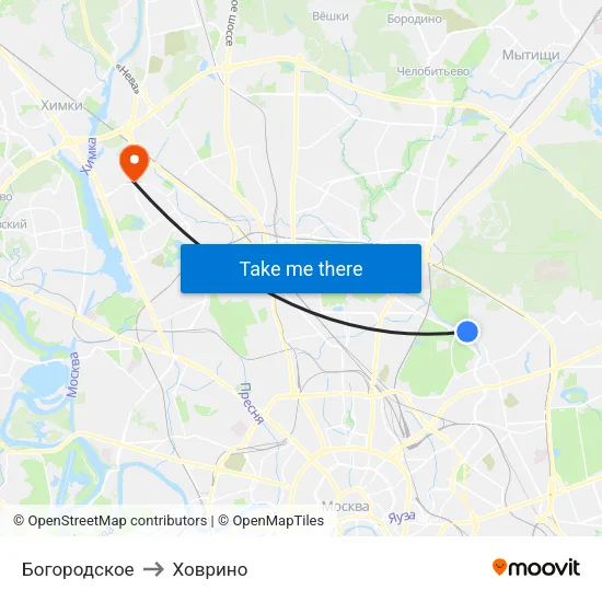 Богородское to Ховрино map