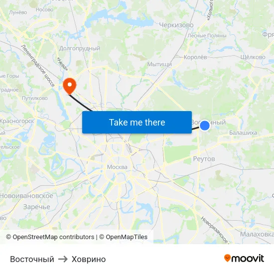 Восточный to Ховрино map