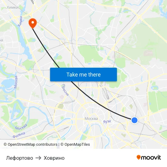Лефортово to Ховрино map