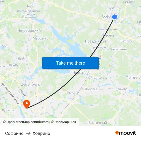 Софрино to Ховрино map