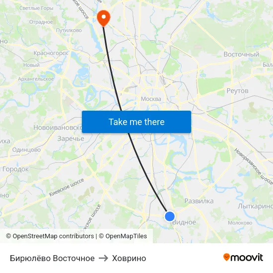 Бирюлёво Восточное to Ховрино map