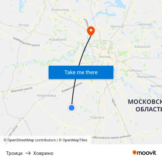 Троицк to Ховрино map