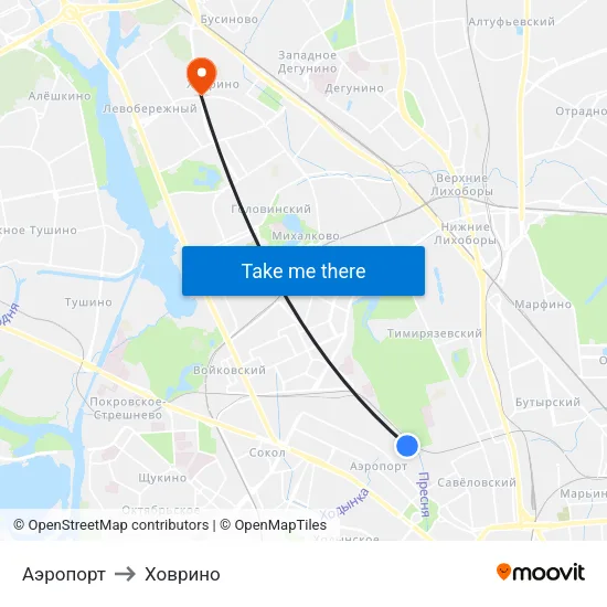Аэропорт to Ховрино map