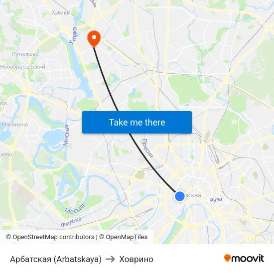 Арбатская (Arbatskaya) to Ховрино map