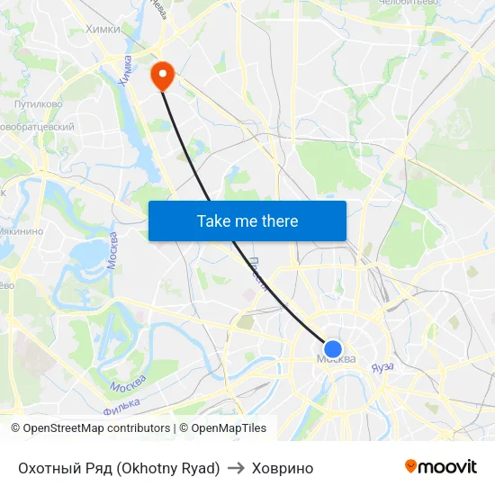 Охотный Ряд (Okhotny Ryad) to Ховрино map