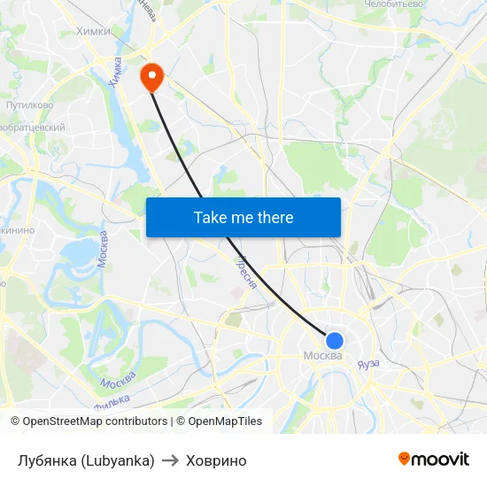 Лубянка (Lubyanka) to Ховрино map