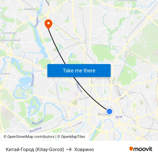 Китай-Город (Kitay-Gorod) to Ховрино map