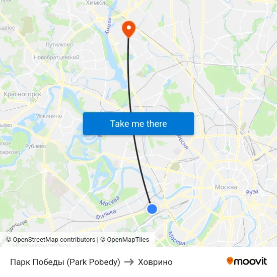 Парк Победы (Park Pobedy) to Ховрино map