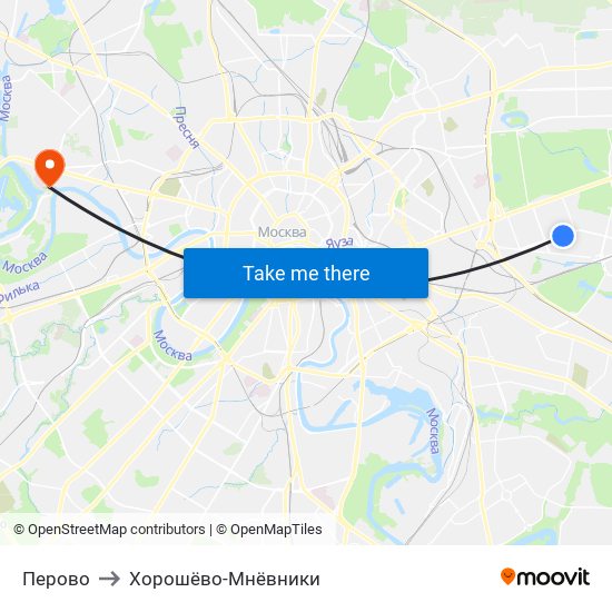 Перово to Хорошёво-Мнёвники map