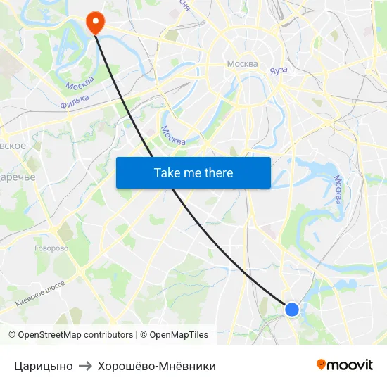 Царицыно to Хорошёво-Мнёвники map