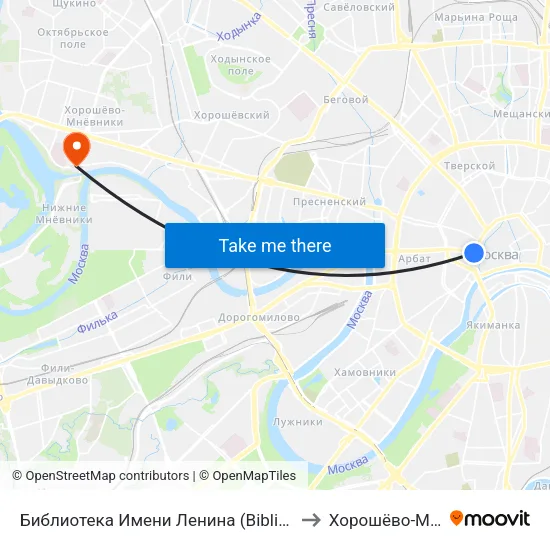 Библиотека Имени Ленина (Biblioteka Imeni Lenina) to Хорошёво-Мнёвники map