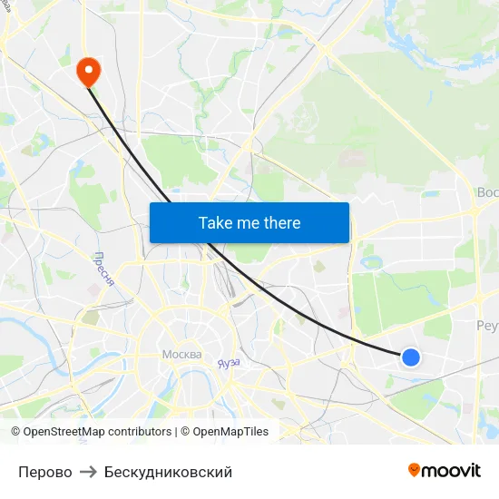 Перово to Бескудниковский map