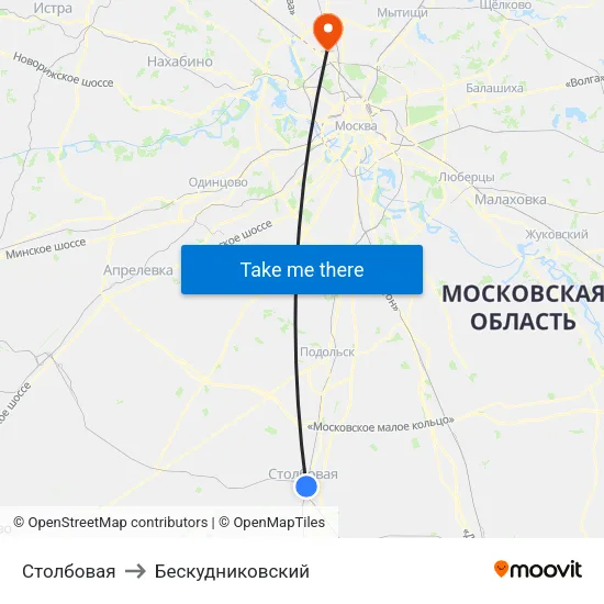 Столбовая to Бескудниковский map