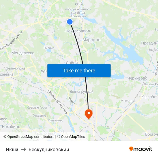 Икша to Бескудниковский map