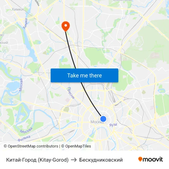 Китай-Город (Kitay-Gorod) to Бескудниковский map