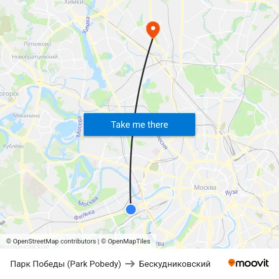 Парк Победы (Park Pobedy) to Бескудниковский map