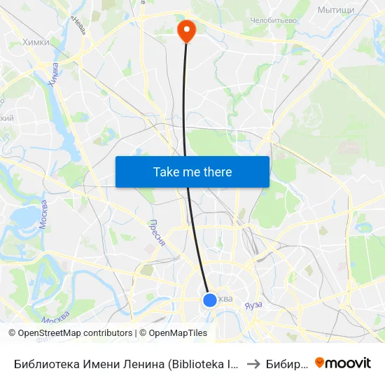 Библиотека Имени Ленина (Biblioteka Imeni Lenina) to Бибирево map