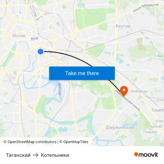 Таганский to Котельники map