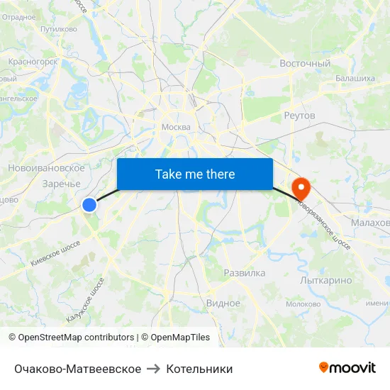Очаково-Матвеевское to Котельники map
