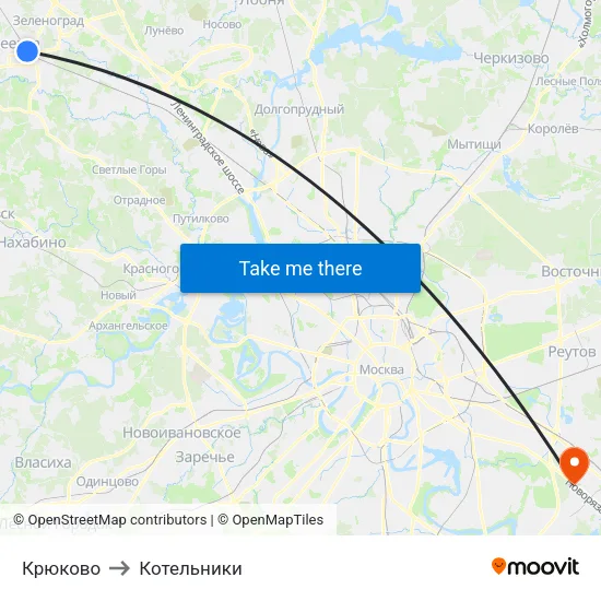 Крюково to Котельники map