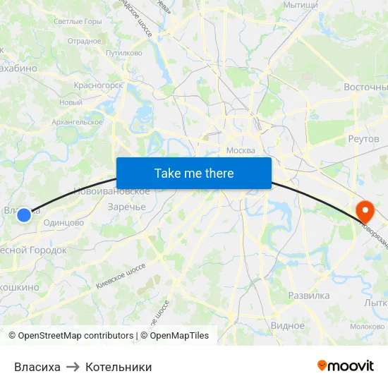 Власиха to Котельники map