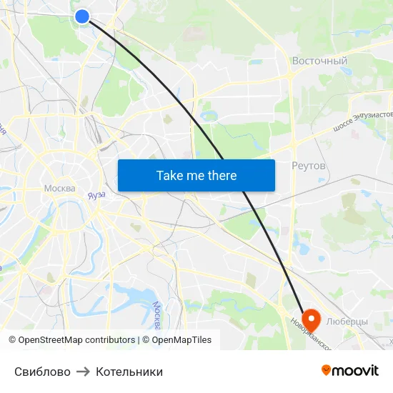 Свиблово to Котельники map