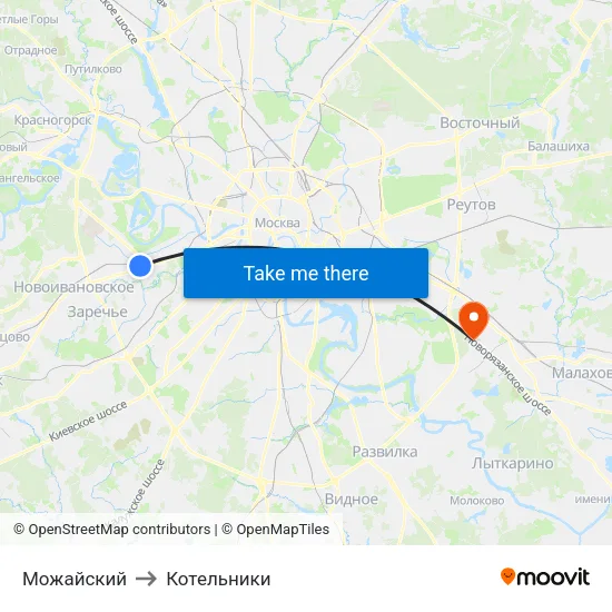 Можайский to Котельники map