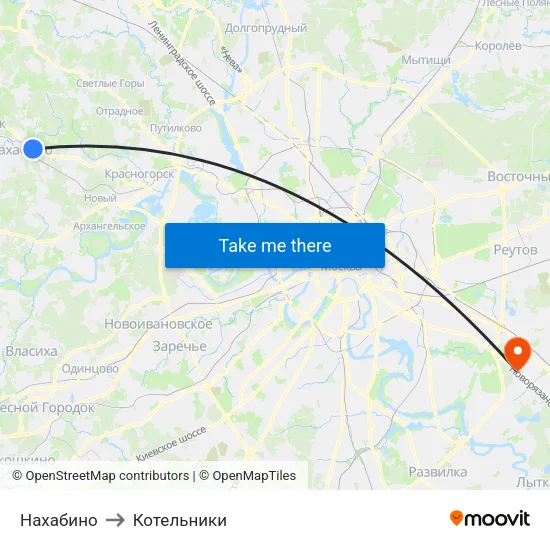 Нахабино to Котельники map