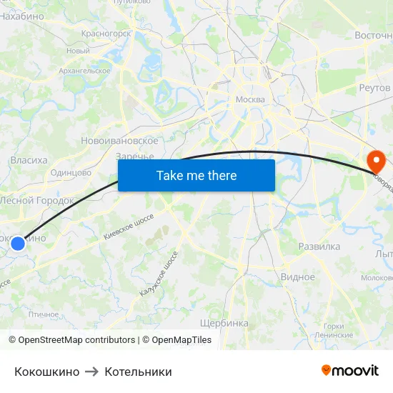 Кокошкино to Котельники map