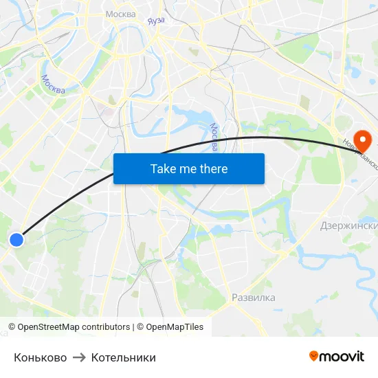 Коньково to Котельники map