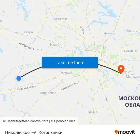 Никольское to Котельники map