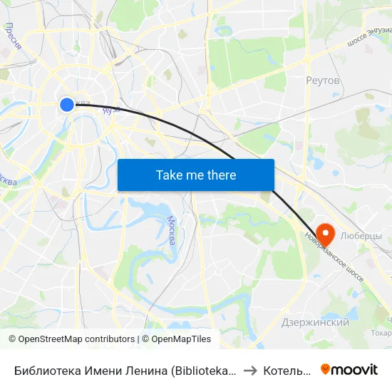 Библиотека Имени Ленина (Biblioteka Imeni Lenina) to Котельники map