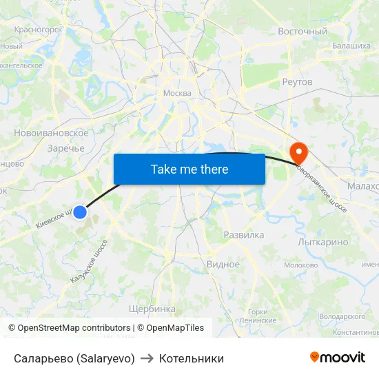 Саларьево (Salaryevo) to Котельники map
