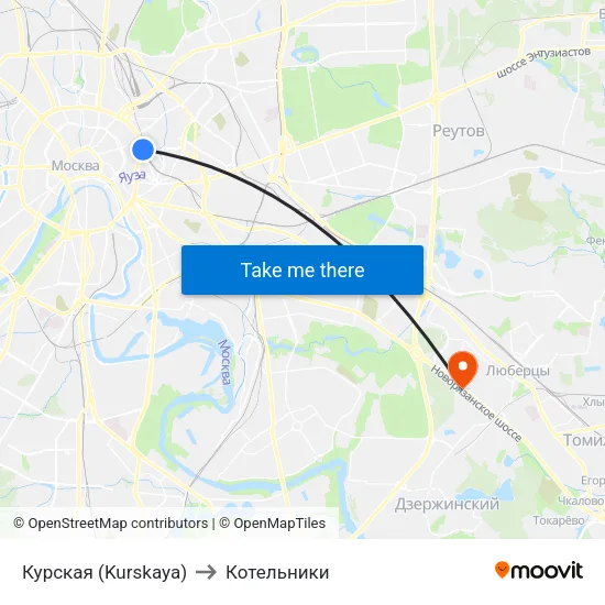 Курская (Kurskaya) to Котельники map