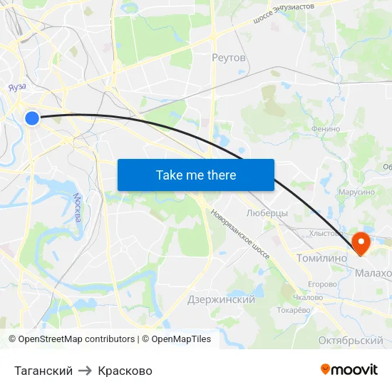 Таганский to Красково map