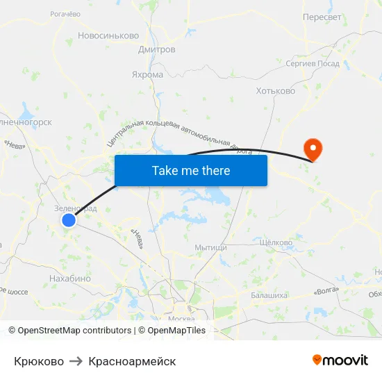 Крюково to Красноармейск map