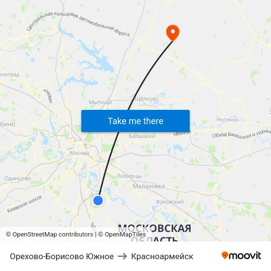 Орехово-Борисово Южное to Красноармейск map