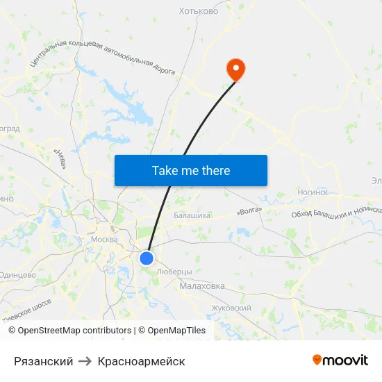 Рязанский to Красноармейск map