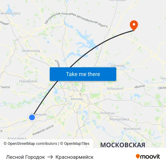 Лесной Городок to Красноармейск map