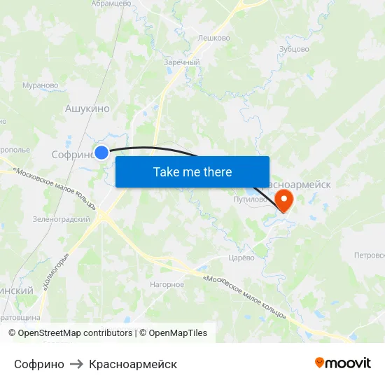 Софрино to Красноармейск map
