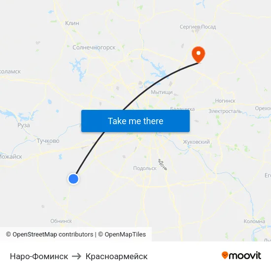 Наро-Фоминск to Красноармейск map