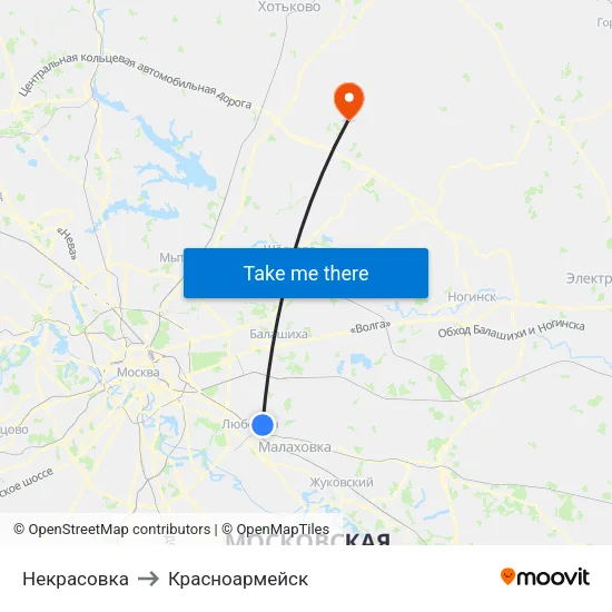 Некрасовка to Красноармейск map