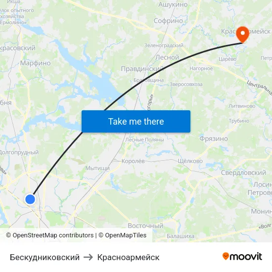 Бескудниковский to Красноармейск map
