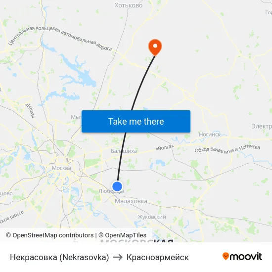 Некрасовка (Nekrasovka) to Красноармейск map