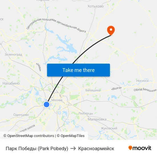 Парк Победы (Park Pobedy) to Красноармейск map