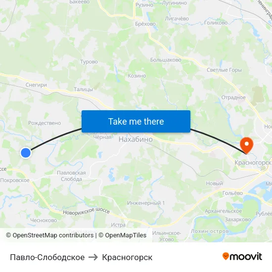 Павло-Слободское to Красногорск map