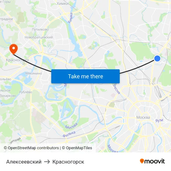 Алексеевский to Красногорск map