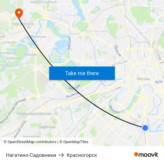 Нагатино-Садовники to Красногорск map